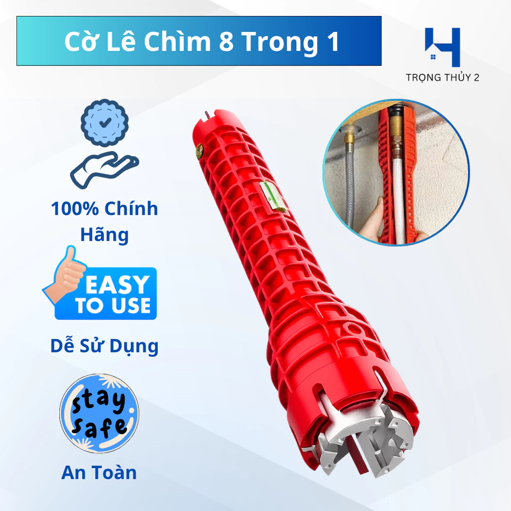 Cờ Lê Chìm 8 Trong 1 - Dụng Cụ Đa Năng Tháo Lắp Vòi Nước, Vặn Dây Cấp, Sửa Chữa Bồn Rửa Tiện Lợi