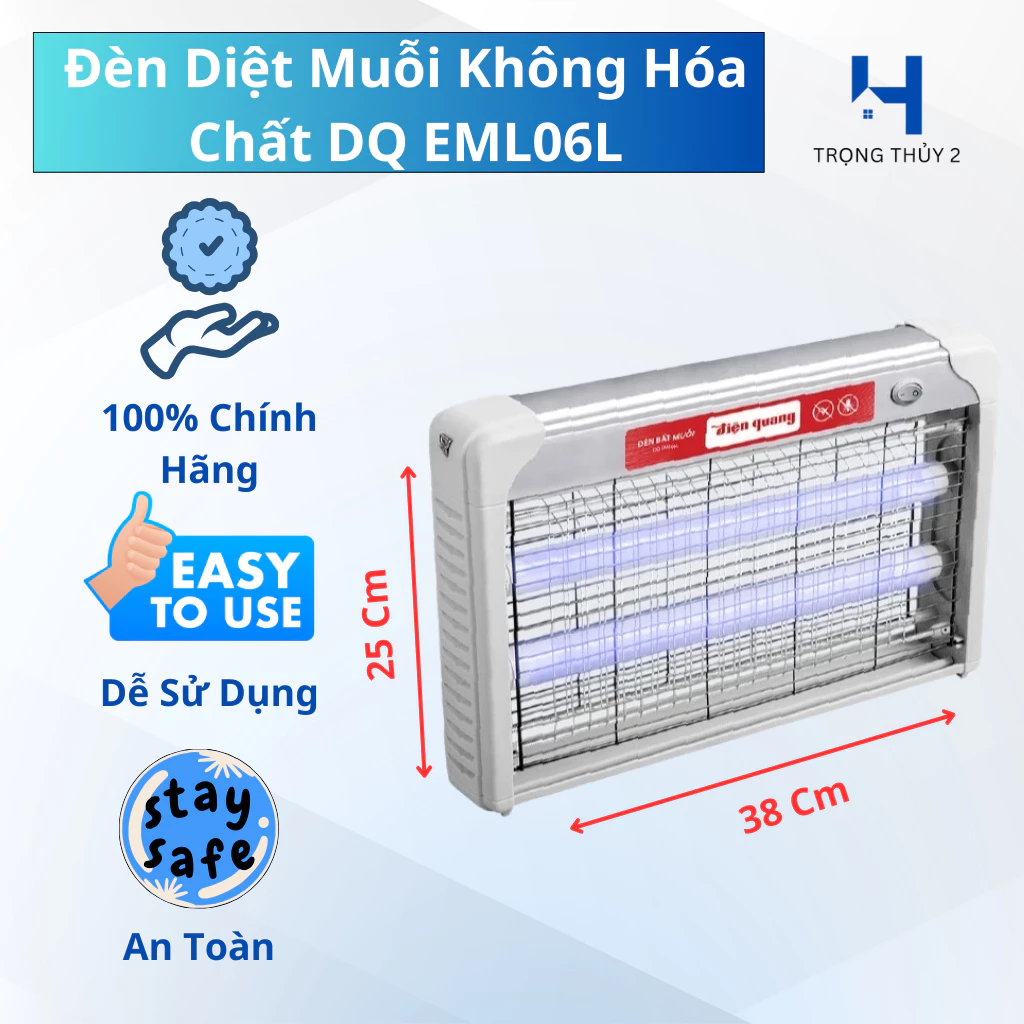 Đèn Bắt Muỗi Điện Quang EML06L – An Toàn, Hiệu Quả Cao, Tiết Kiệm Điện, Bảo Hành 12 Tháng