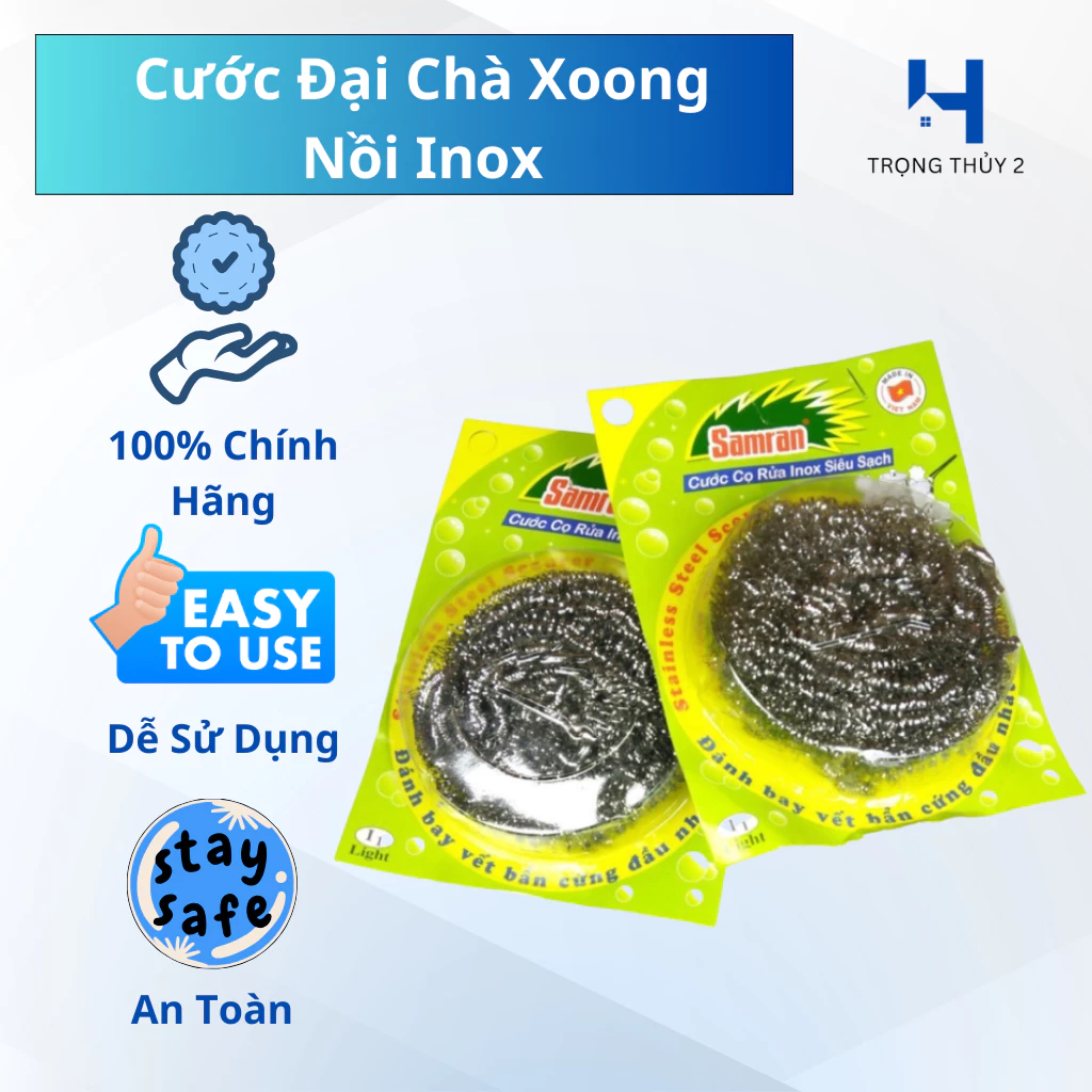 Cước Chùi Xoong Nồi Inox SAMRAN – Cọ Rửa Siêu Sạch, Bền Lâu – Đánh Bay Vết Bẩn Cứng Đầu