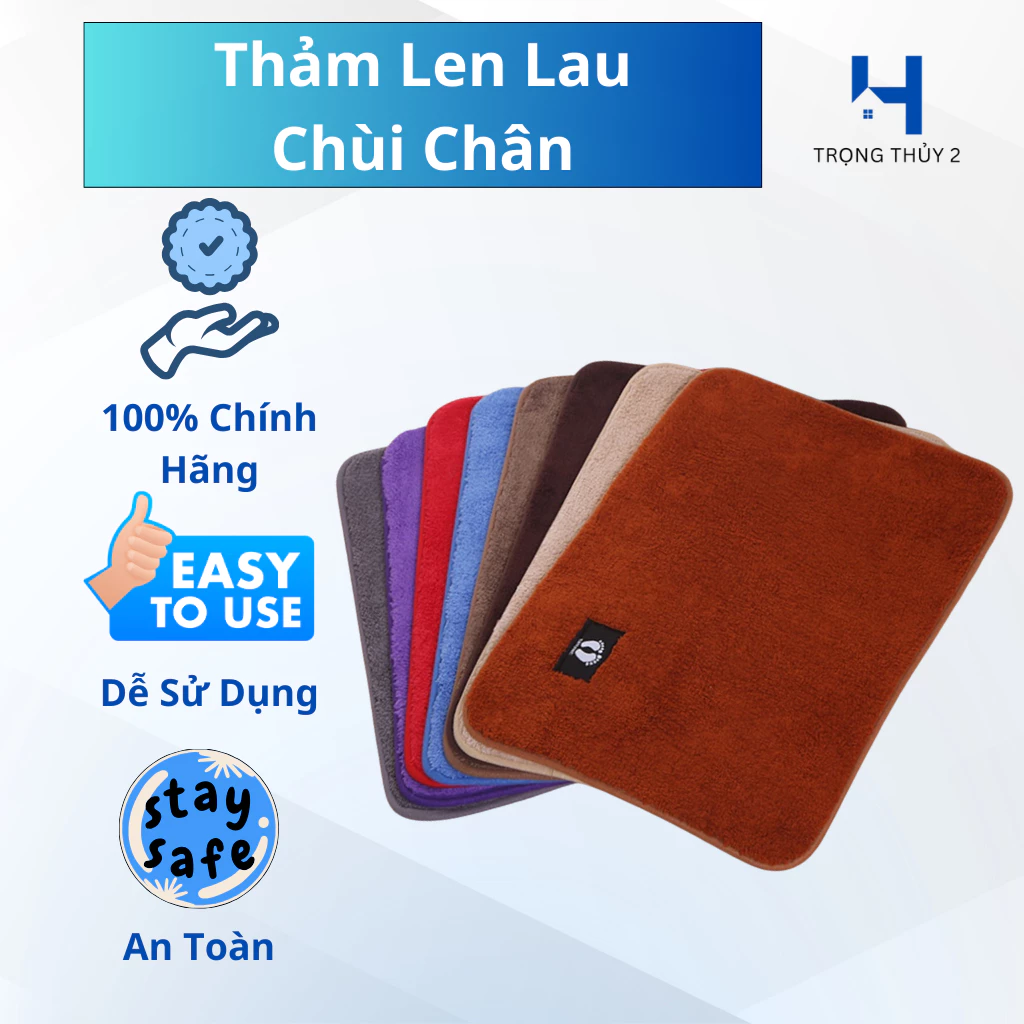 Thảm Lau Chân Lông Mềm Siêu Thấm Nước – Kích Thước 40x60cm, Chống Trượt, Nhanh Khô