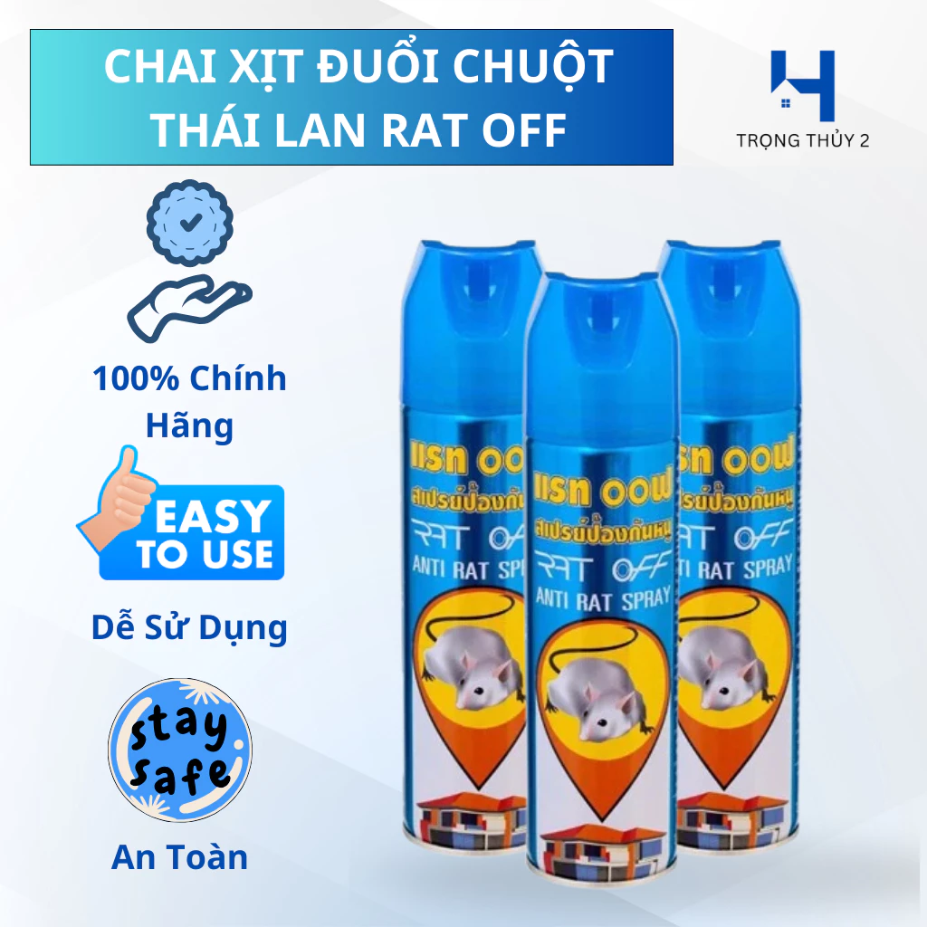 Xịt Đuổi Chuột Rat Off Thái Lan 300ML – Mùi Hương Tinh Dầu, Đuổi Chuột Mạnh, Không Gây Hại Cho Người