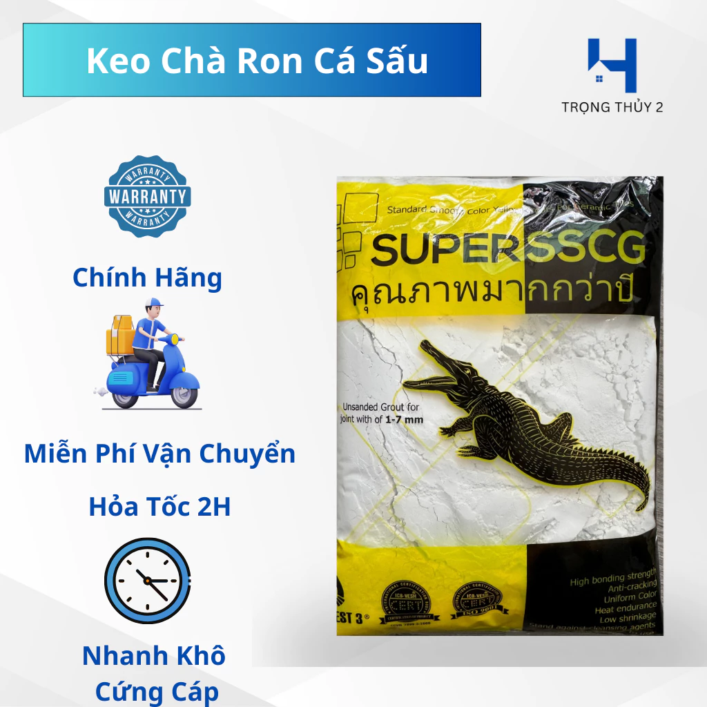 [CHÍNH HÃNG] Keo Chà Ron Thái Lan SUPERSSCG 1KG - Cứng Cáp, Mau Khô, Dùng Để Trét Ron Gạch, Kẽ Hở