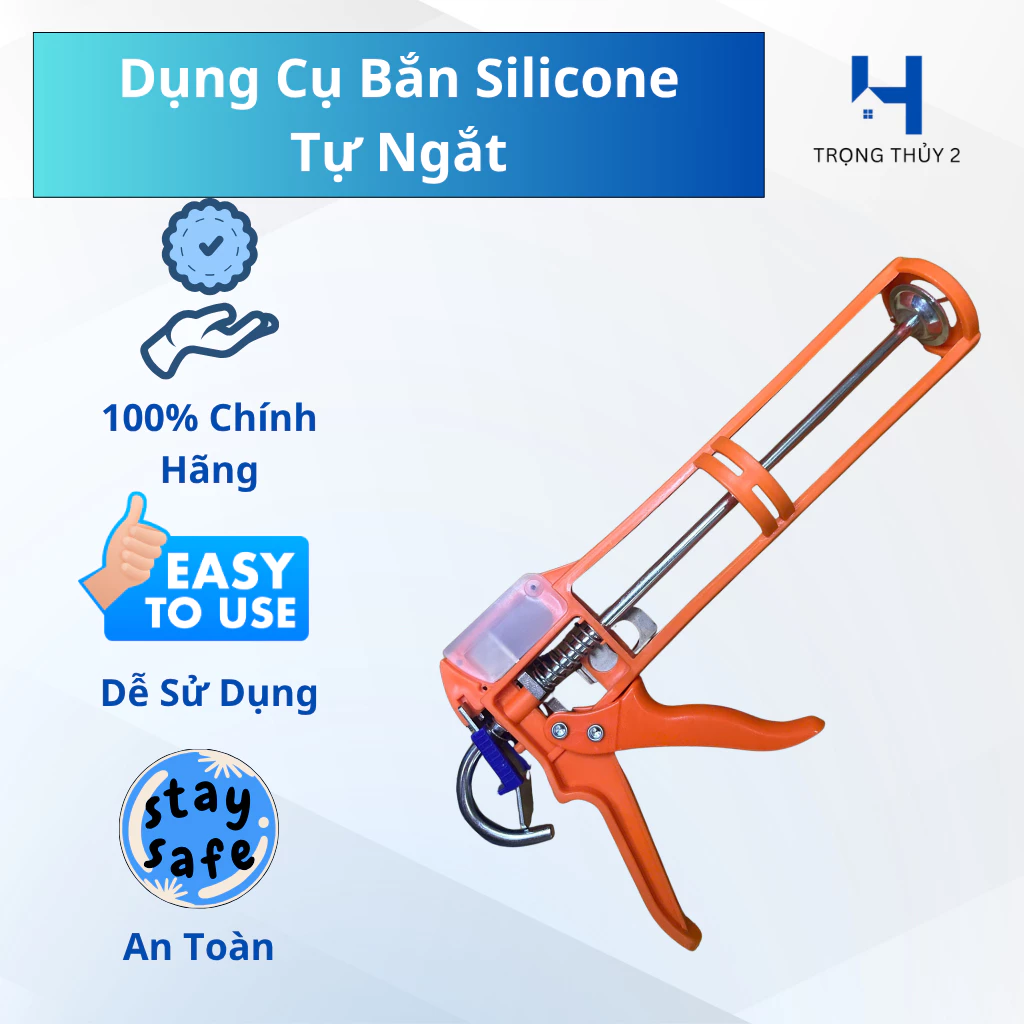 Dụng Cụ Bắn Keo Silicone Tự Ngắt - Nhựa Dẻo Bền Bỉ, Dễ Sử Dụng, Bắn Keo Mượt, Không Rò Rỉ