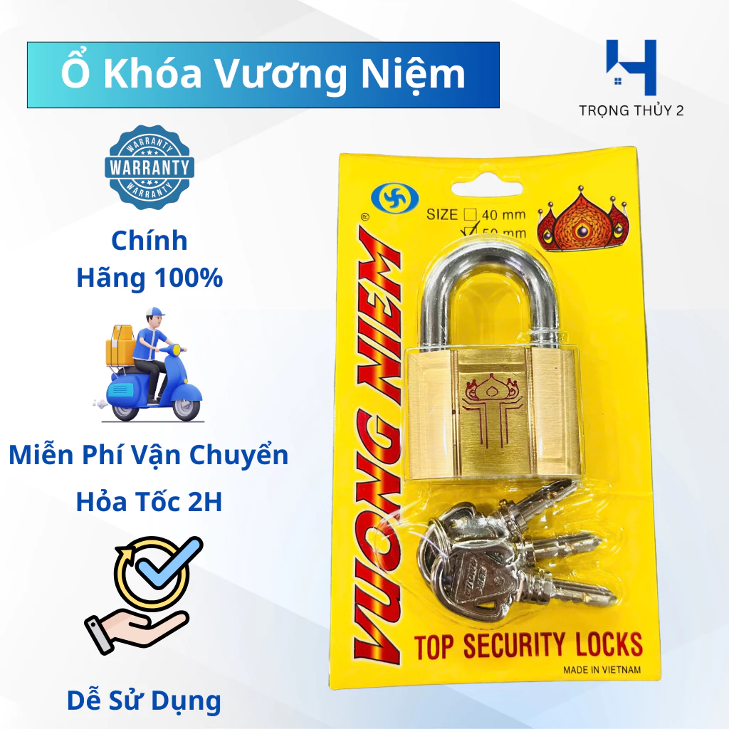 [CHÍNH HÃNG] Ổ Khóa Vương Niệm 50mm, 60mm - An Toàn, Bền Bỉ, Dễ Dàng Sử Dụng