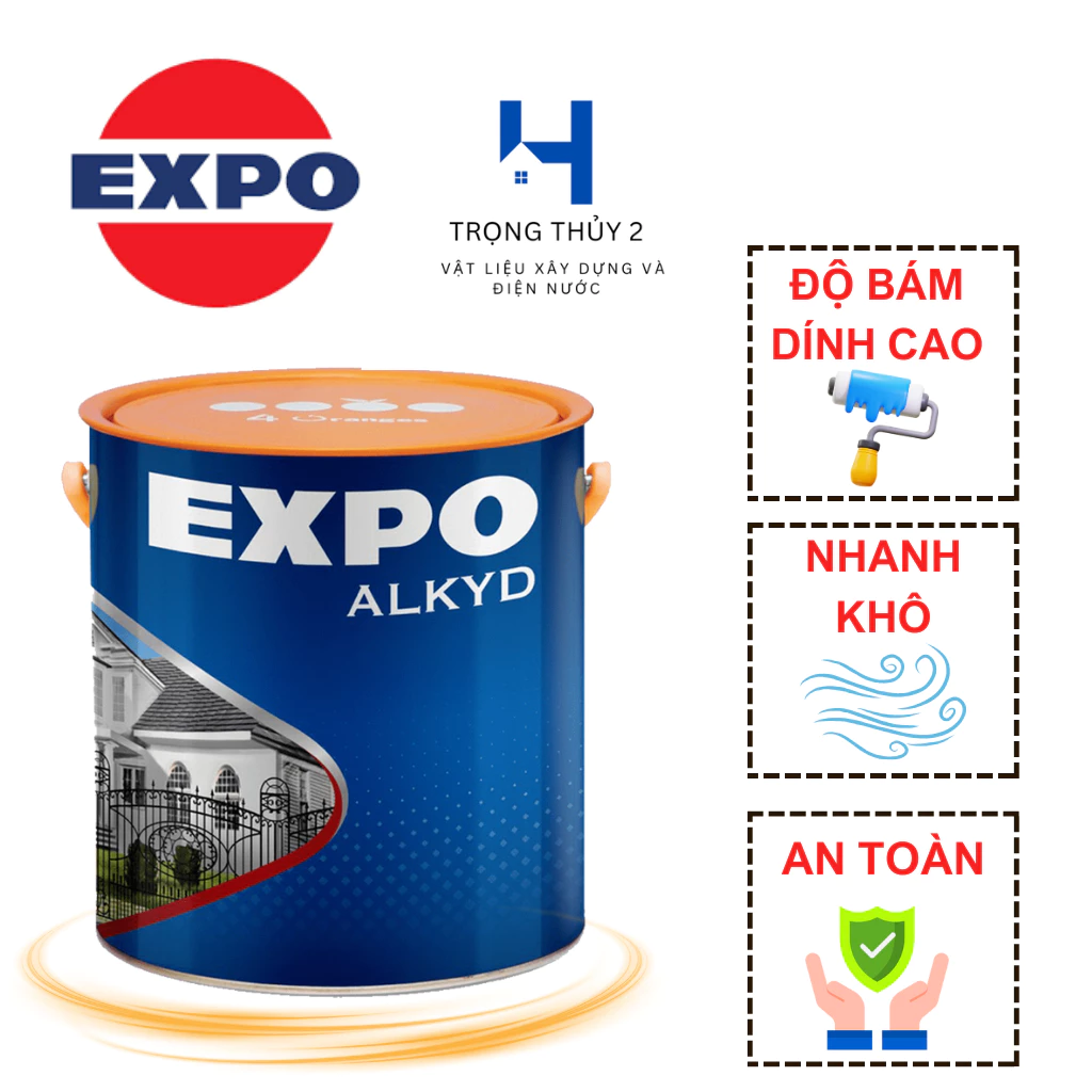 Sơn Dầu EXPO ALKYD 500ML,1000ML - Nhanh Khô, Bền Màu, Phù Hợp Sơn Cửa Sắt, Hàng Rào, Lan Can